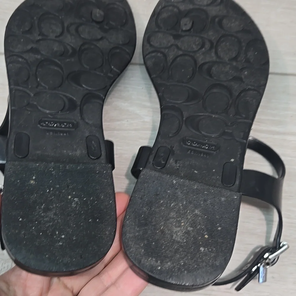 Coach Piccadilly Jelly Hard Rubber Women's Sandals Thong Slide Beach Shoes Sz 8B - Picture 9 of 11